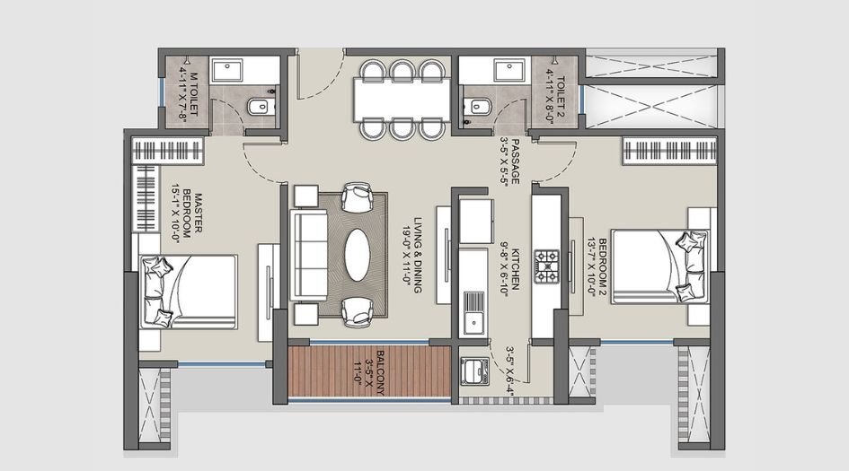 Antariksh-Alpha-Floor-Plan-3 BHK-Type-B